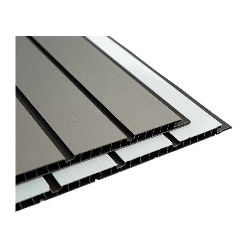 Hoja de panel de PVC de 300*8 mm para techo - Espacios negros Hoja de panel de PVC de 300*8 mm para techo - Espacios negros