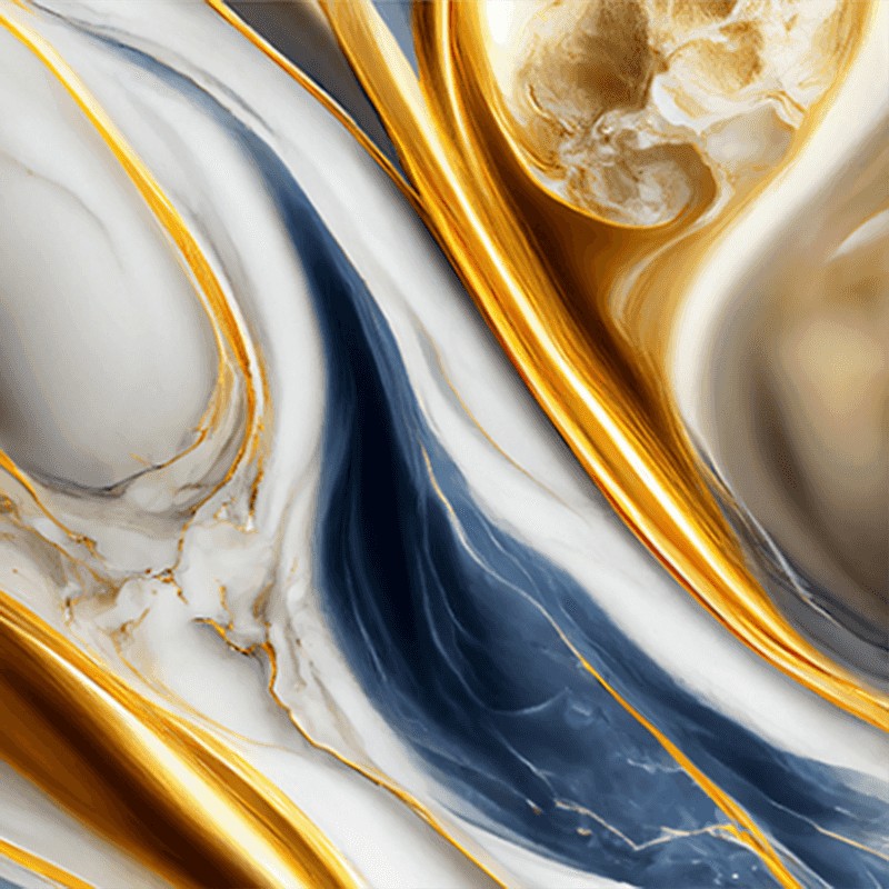 Película de transferencia oceánica de color azul dorado