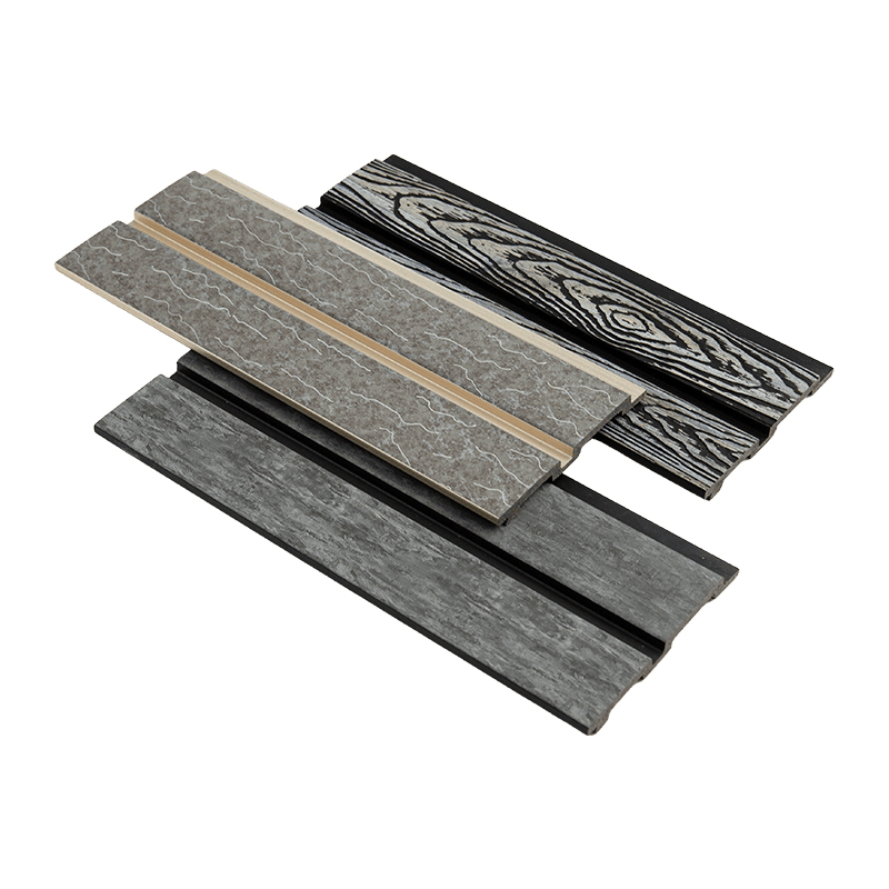 Panel PS de madera marrón ranurada de 12 cm