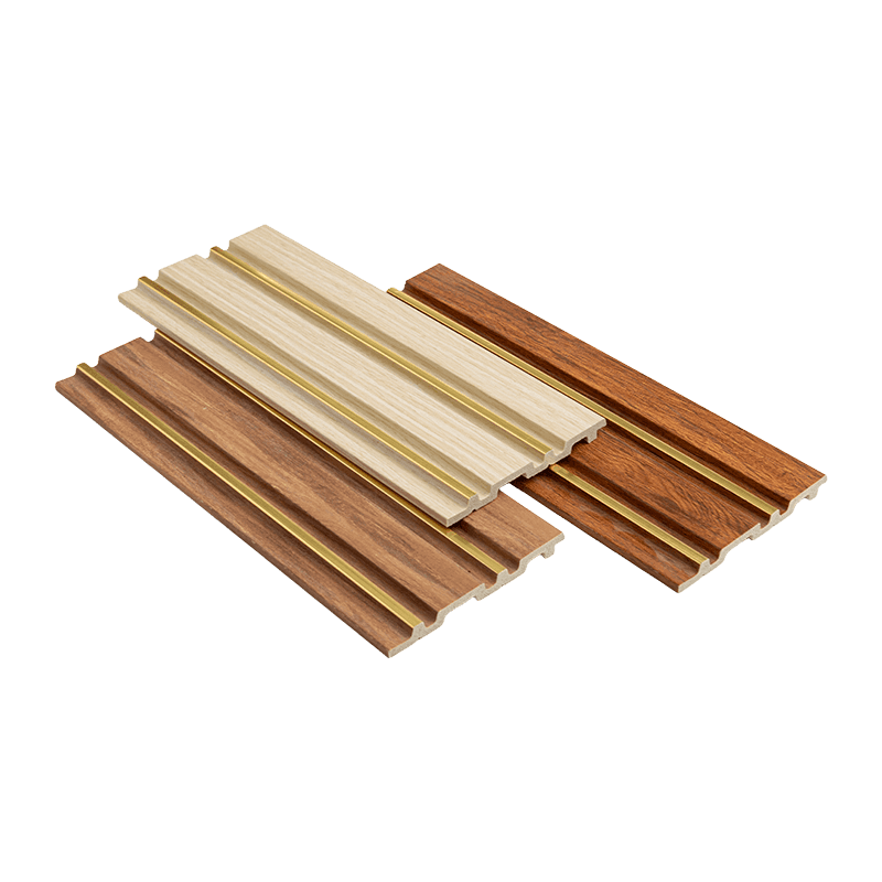 Panel PS de madera marrón ranurada de 12 cm