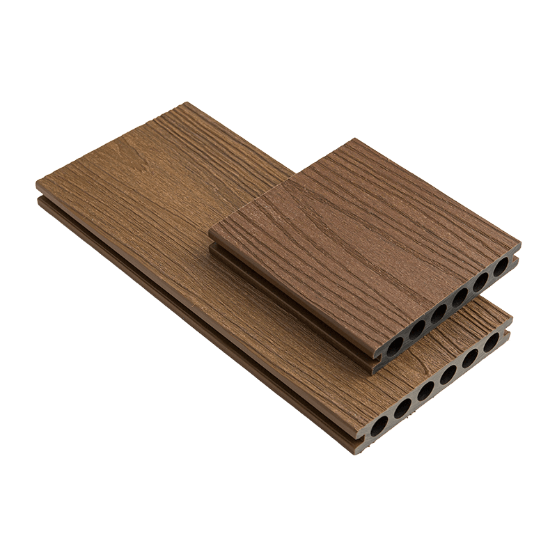 Pisos compuestos de madera y plástico PE con orificios redondos de 140*23 mm (generación 2)
