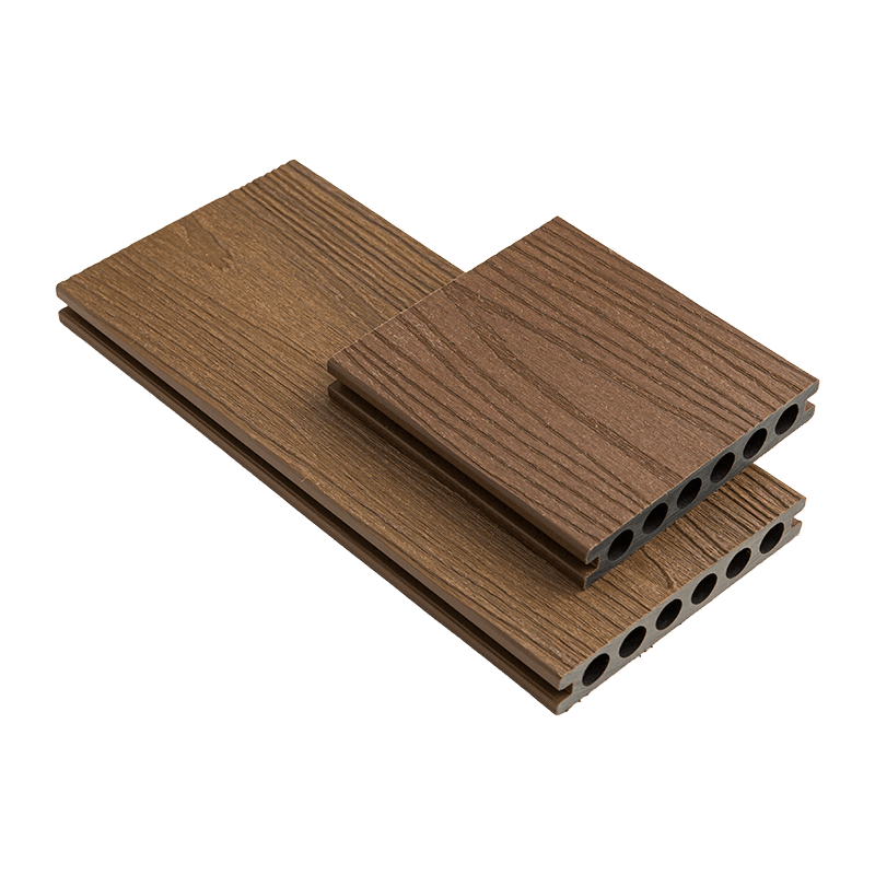 Pisos compuestos de madera y plástico PE con orificios redondos de 140*23 mm (generación 2)
