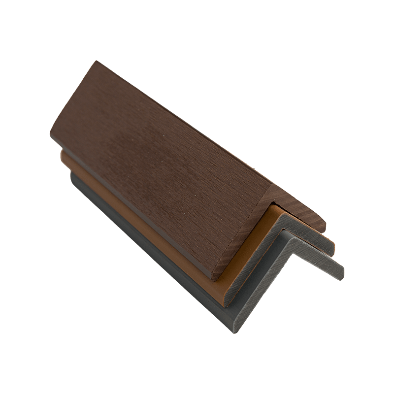 Moldeo en ángulo recto compuesto de madera y plástico con grano de madera de 25*25 mm