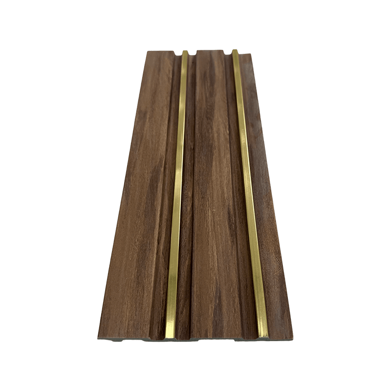 Panel PS de madera marrón ranurada de 12 cm