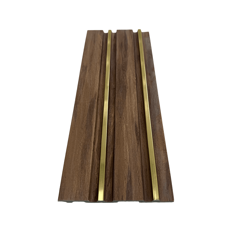 Panel PS de madera marrón ranurada de 12 cm